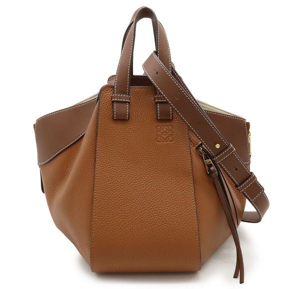 Loewe Handbags - Loewe Hammock Bag Small Handbag Shoulder Bag 6WAY Bicolor Leather Tan Brown